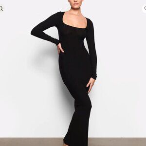 SKIMS Soft Lounge Long Sleeve Black Dress Size Small